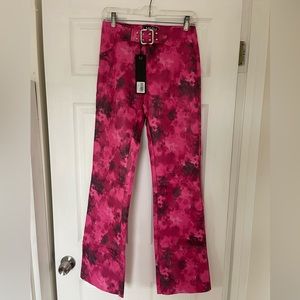 I.am.Gia pink tie dye leather patent pants size small NWT